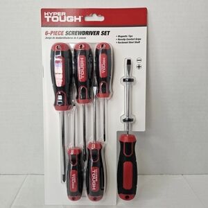 Hyper Tough Red & Black 6-Piece Screwdriver Set